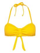 Crinkle Bandeau Swimwear Bikinis Bikini Tops Bandeau Bikinitops Yellow...