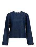 Objframe Re L/S Top Div Tops Blouses Long-sleeved Blue Object