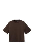 Cotton Short-Sleeved T-Shirt Tops T-shirts & Tops Short-sleeved Brown ...