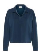 Hellemw Polo Blouse Tops Blouses Long-sleeved Blue My Essential Wardro...