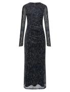 Zaria Mesh L/S Dress Maxikjole Festkjole Black French Connection