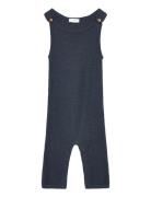 Knitted Long Jumpsuit Jumpsuit Navy Mango