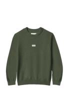 Logo Label Sweater Tops Knitwear Pullovers Green Calvin Klein