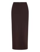 Lala Skirt Knælang Nederdel Brown Residus