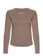 Soft Basic Long Sleeve Sport T-shirts & Tops Long-sleeved Brown Aim´n