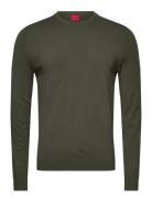 San Cody-Cv Tops Knitwear Round Necks Khaki Green HUGO