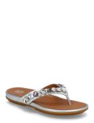 Gracie Jewel-Deluxe Metallic-Leather Flip-Flops Klipklapper Sandaler S...