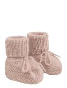 Footies Alpaca Wool Knit Shoes Baby Booties Pink Huttelihut