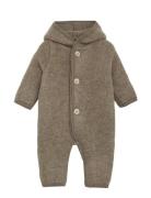 Pram Suit Pixie Wool Fleece Jumpsuit Khaki Green Huttelihut