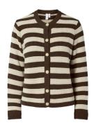 Yassironi Ls Knit Cardigan S. Noos Tops Knitwear Cardigans Brown YAS