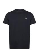 Crew Neck T-Shirt Tops T-Kortærmet Skjorte Black Fred Perry