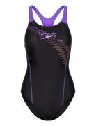 Womens Medley Logo 1 Piece Sport Swimsuits Black Speedo