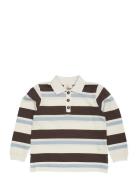 Striped Pique Polo W. Ls Tops T-shirts Polo Shirts Long-sleeved Polo S...