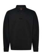 Pe_Heavylong Tops Polos Long-sleeved Black BOSS