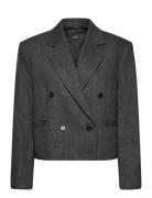 C_Jafleni Blazers Cropped Blazers Navy BOSS