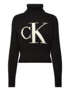 Blown Up Ck Loose Sweater Contra Tops Knitwear Turtleneck Black Calvin...
