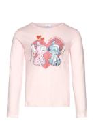 Tshirt Tops T-shirts Long-sleeved T-Skjorte Pink Lilo & Stitch