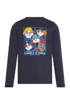 T-Shirt Ls Tops T-shirts Long-sleeved T-Skjorte Navy Minymo
