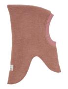 Balaclava Emb. Wool Accessories Headwear Balaclava Pink Huttelihut