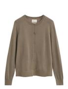 Extrafine Merino Wool Cardigan Tops Knitwear Cardigans Beige GANT