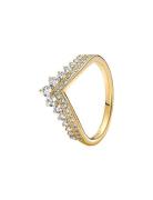 Tiara Wishb 14K Gold-Plated Ring With Clear Cubic Zirconia Ring Smykke...