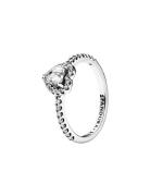 Heart Sterling Silver Ring With Clear Cubic Zirconia Ring Smykker Silv...