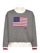 Flag Fleece Mockneck Sweatshirt Tops Sweatshirts & Hoodies Sweatshirts...