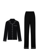 Charli Pyjama Top And Pants Set Pyjamas Nattøj Black Dorina