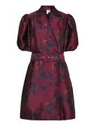 Yasanki 2/4 Wrap Dress Kort Kjole Burgundy YAS