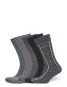 5Prsgiftset Check Cc Underwear Socks Regular Socks Grey BOSS