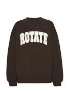 Heavy Sweat Crewneck Tops Sweatshirts & Hoodies Sweatshirts Brown ROTA...