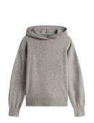 Knit Hoodie Tops Sweatshirts & Hoodies Hoodies Grey Tommy Hilfiger