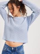 NLY Trend - Striktrøjer - Lyseblå - Honey Knit Sweater - Trøjer