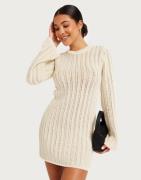 Pieces - Beige - Pcjesca Ls O-Neck Knit Dress Bc