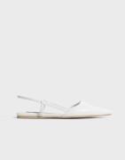 Nelly - Hvid - Slingback Flat