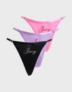 Juicy Couture - Lilla - Microfiber Script Juicy Heart T-Bar Thong Mult...