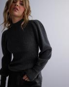 Only - Grå - Onlkatia L/S Highneck Pullover Knt