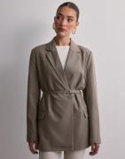 Only - Beige - Onlhelene L/S Mel Belt Blazer Cc Tl