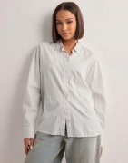 Pieces - Hvid - Pcpippa Ls Loose Shirt Wvn Bc