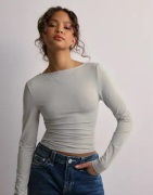 Only - Grå - Onlea L/S 2-Way Deep Neck Top Jrs N