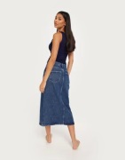 Only - Blå - Onlbianca Midi Skirt Dnm Rea Noos