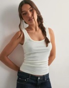 Selected Femme - Hvid - Slfanna U-Neck Tank Top Noos