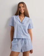 Hunkemöller - Blå - Short Seersucker Check