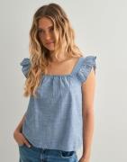 Pieces - Blå - Pcapia Sl Square Neck Top Mm Wvn