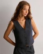 Selected Femme - Blå - Slfrita Vest Dark Sap Mel Noos