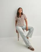 Only - Ternet/Stribet - Onlhalia S/S Collar Top Box Jrs