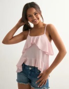 Nelly - Pink - Cute Flounce Strap Top