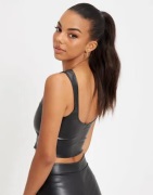 Nelly - Sort - Leather Look Wire Top