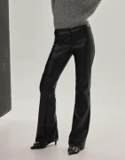 Nelly - Sort - Low Waist Flare PU Pants