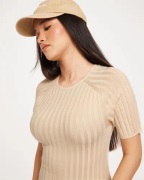 JDY - Beige - Jdyvilde S/S O-Neck Dress Knt